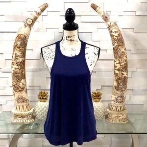 🆕 INTIMATELY FREE PEOPLE Swingy Ribbed Tank Top Sleeveless Navy Blue NWOT